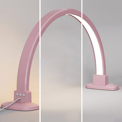 Modern Minimalist Curved Crushed Diamonds Aluminum PVC LED Table Lamp Nail Lamp For Living Room