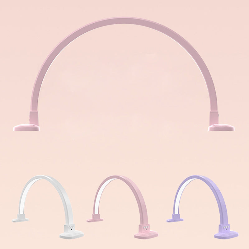 Modern Minimalist Curved Crushed Diamonds Aluminum PVC LED Table Lamp Nail Lamp For Living Room