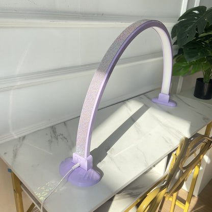 Modern Minimalist Curved Crushed Diamonds Aluminum PVC LED Table Lamp Nail Lamp For Living Room