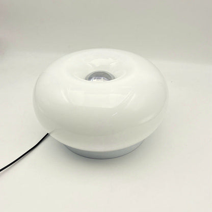 Modern Minimalist Cream Persimmon Oval Iron Glass LED Table Lamp For Bedroom