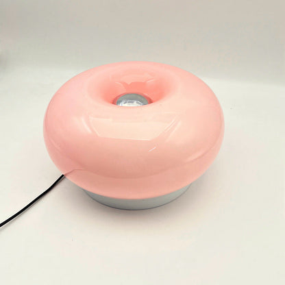 Modern Minimalist Cream Persimmon Oval Iron Glass LED Table Lamp For Bedroom