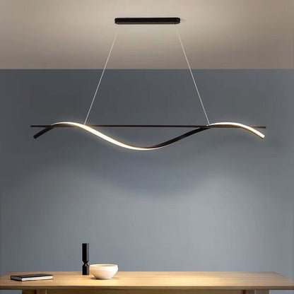مصباح معلق LED من الأكريليك على شكل مستطيل طويل بتصميم عصري بسيط لغرفة الطعام