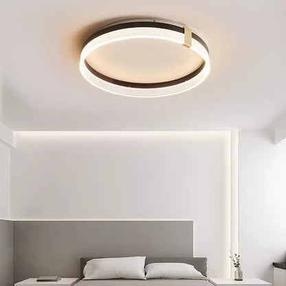 Contemporary Scandinavian Round Circle Rectangle Iron Acrylic LED Flush Mount Ceiling Light For Bedroom
