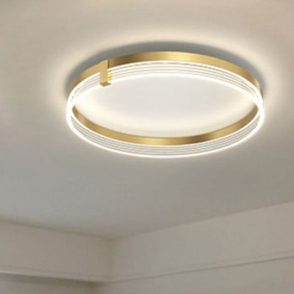 Contemporary Scandinavian Round Circle Rectangle Iron Acrylic LED Flush Mount Ceiling Light For Bedroom