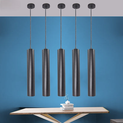 Modern Minimalist Cylinder Long Tube Die-Cast Aluminum Acrylic LED Pendant Light For Living Room