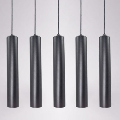 Modern Minimalist Cylinder Long Tube Die-Cast Aluminum Acrylic LED Pendant Light For Living Room