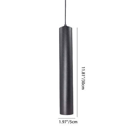 Modern Minimalist Cylinder Long Tube Die-Cast Aluminum Acrylic LED Pendant Light For Living Room