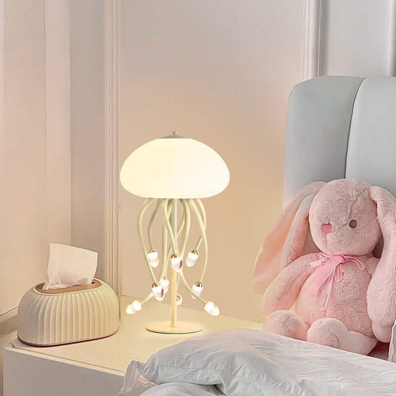 Contemporary Scandinavian Jellyfish Disc Base Iron Acrylic LED Table Lamp For Bedroom