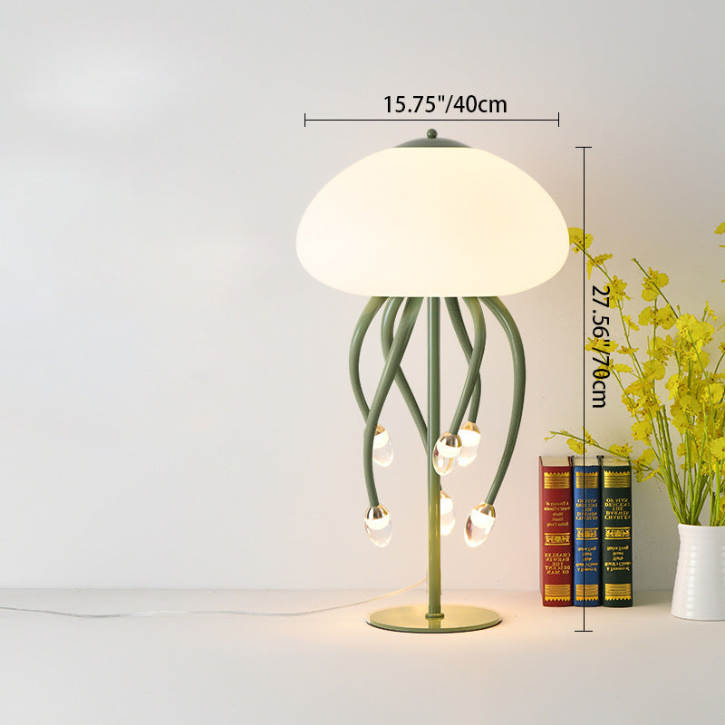 Contemporary Scandinavian Jellyfish Disc Base Iron Acrylic LED Table Lamp For Bedroom