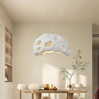 Contemporary Creative Oval Irregular Hollow High Density Polystyrene 1-Light Pendant Light For Living Room