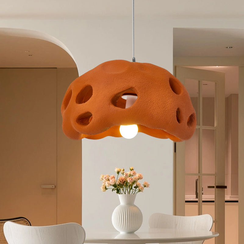 Contemporary Creative Oval Irregular Hollow High Density Polystyrene 1-Light Pendant Light For Living Room