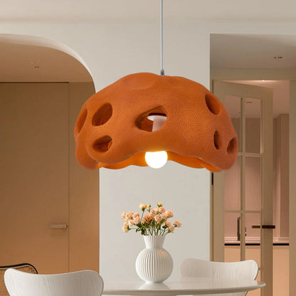 Contemporary Creative Oval Irregular Hollow High Density Polystyrene 1-Light Pendant Light For Living Room