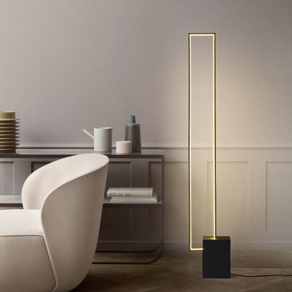 Contemporary Scandinavian Rectangular Long Square Base Iron Silicone Aluminum LED Standing Floor Lamp For Living Room