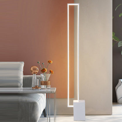 Contemporary Scandinavian Rectangular Long Square Base Iron Silicone Aluminum LED Standing Floor Lamp For Living Room