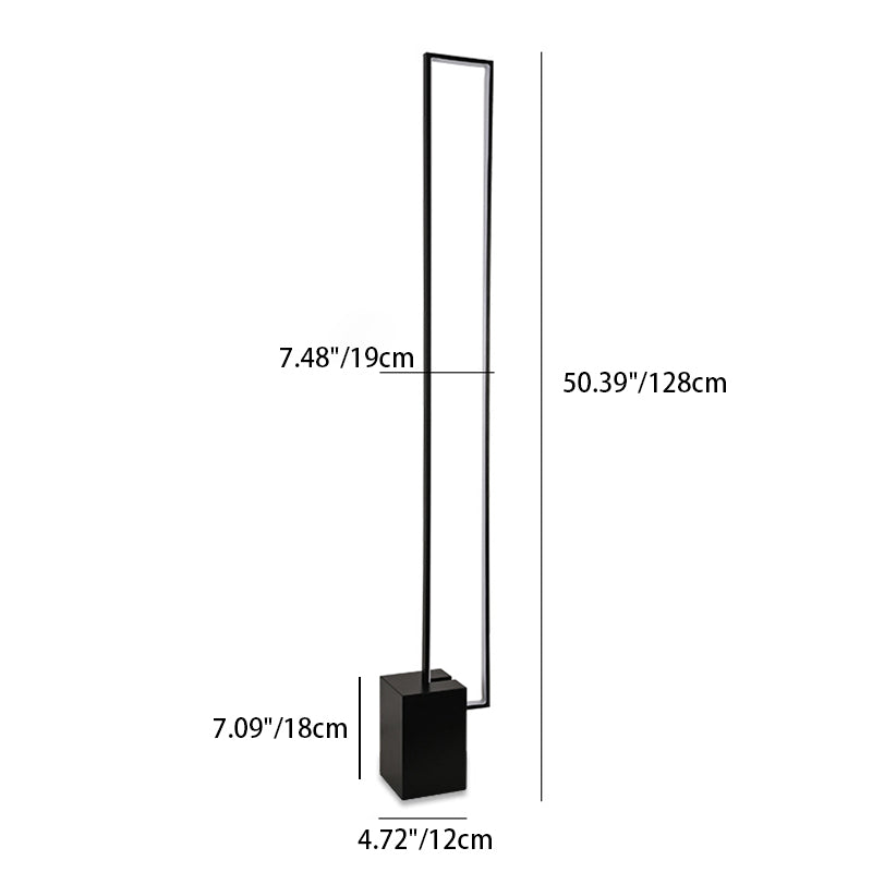 Contemporary Scandinavian Rectangular Long Square Base Iron Silicone Aluminum LED Standing Floor Lamp For Living Room