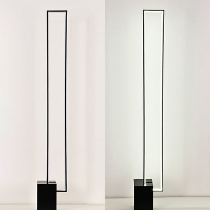 Contemporary Scandinavian Rectangular Long Square Base Iron Silicone Aluminum LED Standing Floor Lamp For Living Room