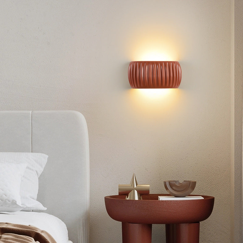Contemporary Scandinavian Pumpkin Resin Iron 2-Light Wall Sconce Lamp For Bedroom