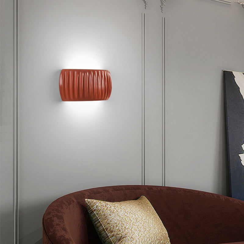 Contemporary Scandinavian Pumpkin Resin Iron 2-Light Wall Sconce Lamp For Bedroom