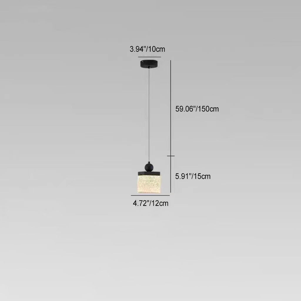 مصباح LED عصري فاخر على شكل أسطوانة مربعة الشكل من الفولاذ المقاوم للصدأ ومزخرف بقاعدة من الراتنج لغرفة النوم
