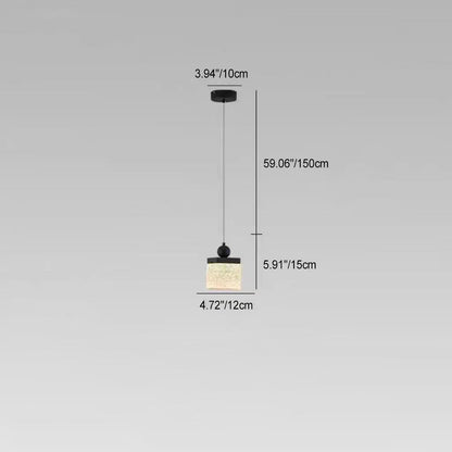 مصباح LED عصري فاخر على شكل أسطوانة مربعة الشكل من الفولاذ المقاوم للصدأ ومزخرف بقاعدة من الراتنج لغرفة النوم