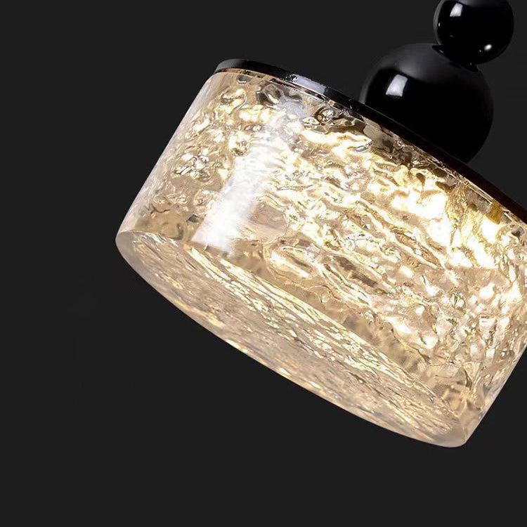 مصباح LED عصري فاخر على شكل أسطوانة مربعة الشكل من الفولاذ المقاوم للصدأ ومزخرف بقاعدة من الراتنج لغرفة النوم