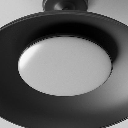 Traditional Vintage Waterproof Flared Cylinder Disc Base Iron 1-Light Semi-Flush Mount Ceiling Light For Outdoor Patio