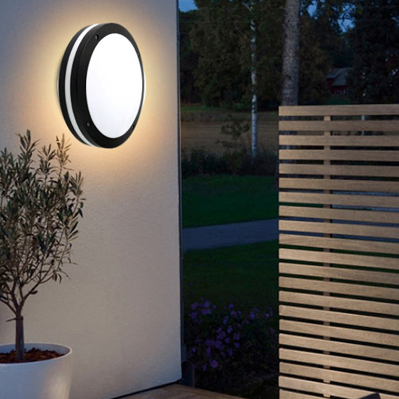 Modern Minimalist Waterproof Round Ring Stripe Aluminum PC LED Flush Mount Ceiling Light For Outdoor Patio