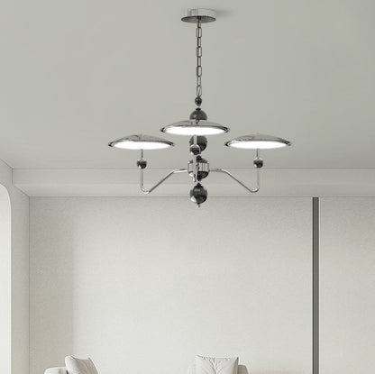Traditional French Branch Sphere Oval Disc Aluminum Acrylic LED Chandelier For Living Room