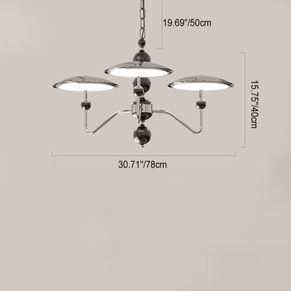 Traditional French Branch Sphere Oval Disc Aluminum Acrylic LED Chandelier For Living Room