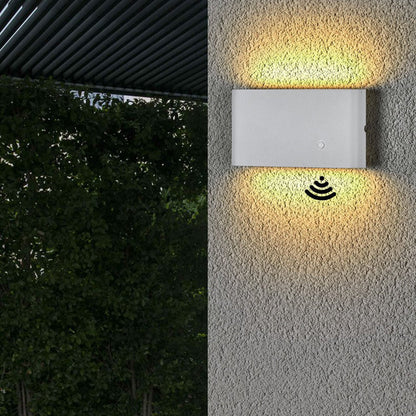 Modern Minimalist Chargeable Rectangular Rounded Edge Aluminum LED Wall Sconce Lamp For Living Room