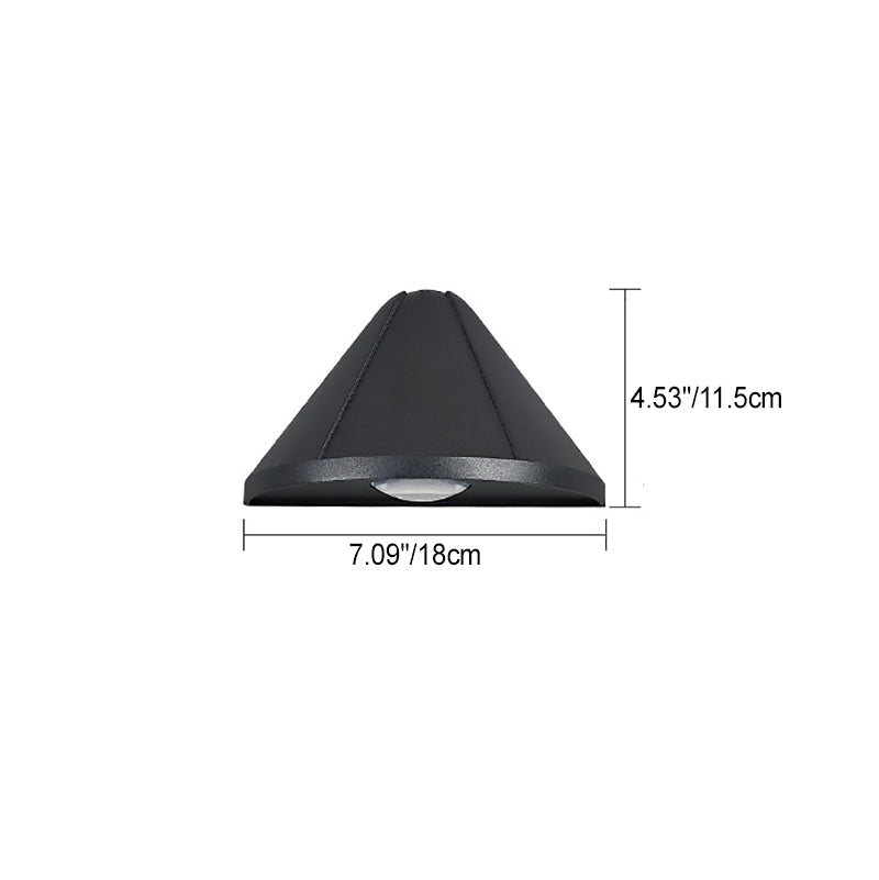مصباح حائط LED بتصميم مثلث نصف دائري مقاوم للماء بتصميم عصري بسيط مصنوع من الألومنيوم المصبوب للفناء الخارجي 