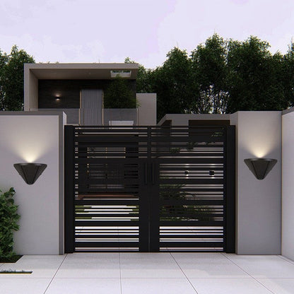 مصباح حائط LED بتصميم مثلث نصف دائري مقاوم للماء بتصميم عصري بسيط مصنوع من الألومنيوم المصبوب للفناء الخارجي 