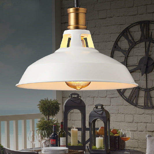 Contemporary Industrial Disc Flared Hollow Cylinder Iron 1-Light Pendant Light For Living Room
