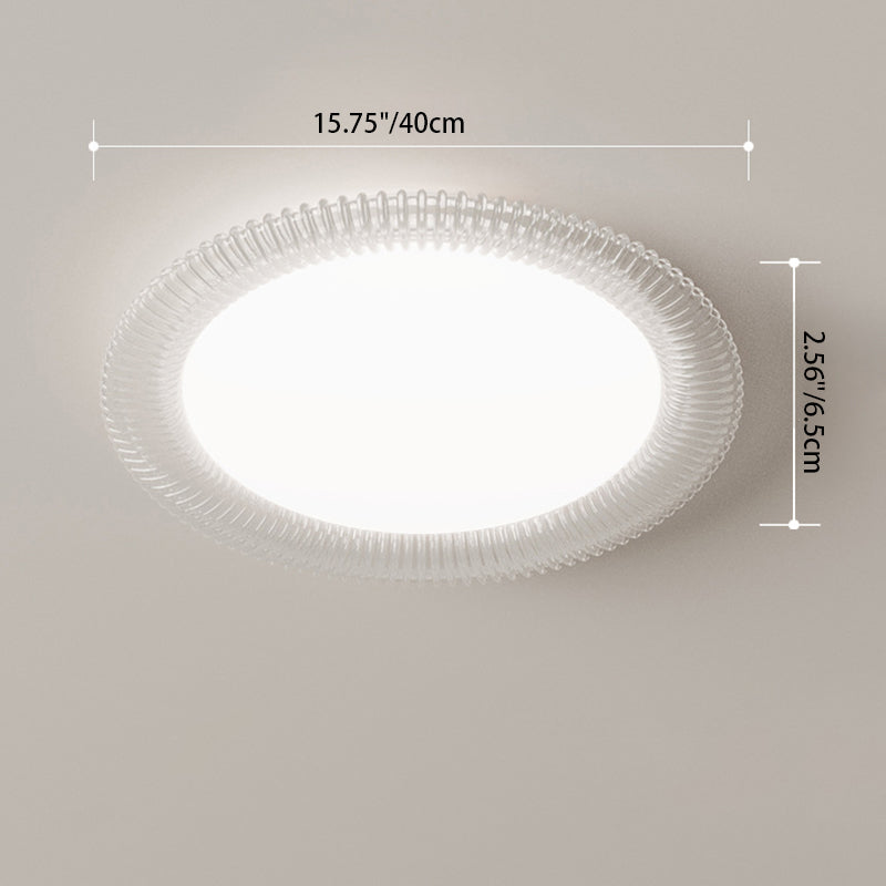 Modern Minimalist Round Circle Vertical Iron Acrylic LED Flush Mount Ceiling Light For Living Room