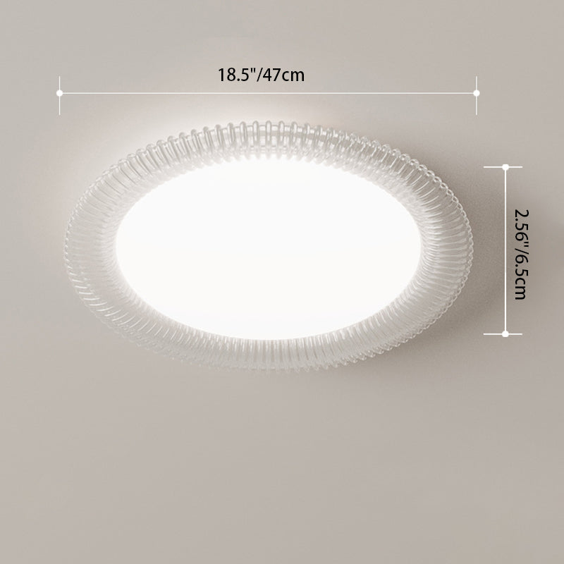 Modern Minimalist Round Circle Vertical Iron Acrylic LED Flush Mount Ceiling Light For Living Room