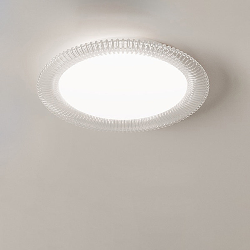 Modern Minimalist Round Circle Vertical Iron Acrylic LED Flush Mount Ceiling Light For Living Room