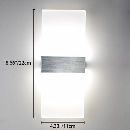 Modern Minimalist Rectangle Aluminum Acrylic LED Wall Sconce Lamp For Bedroom