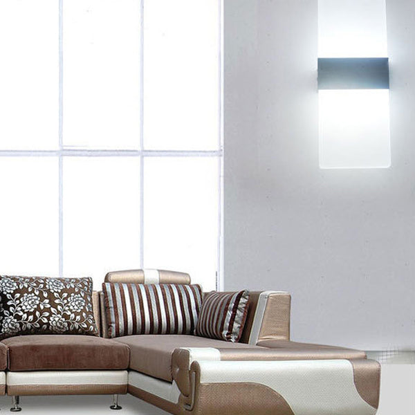 Modern Minimalist Rectangle Aluminum Acrylic LED Wall Sconce Lamp For Bedroom