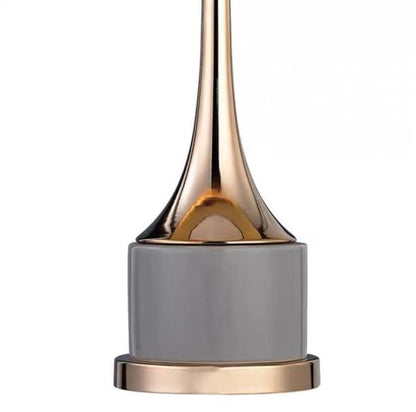 Modern Minimalist Cylinder Bottle Disc Base Hardware Marble Fabric 1-Light Table Lamp For Bedroom