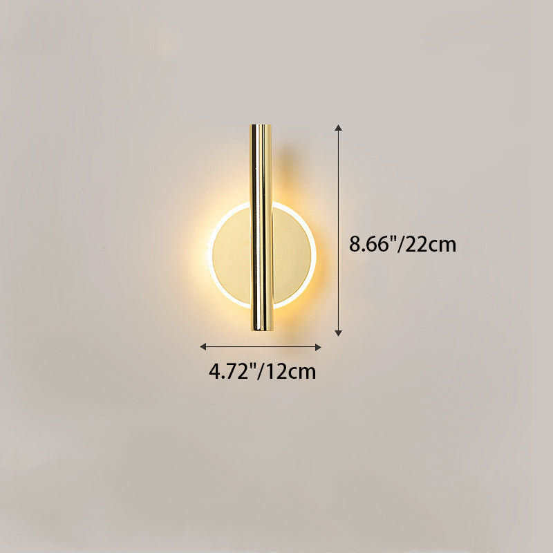 Modern Minimalist Round Oval Cylinder Iron Acrylic LED Wall Sconce Lamp For Bedroom