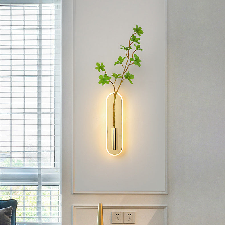 Modern Minimalist Round Oval Cylinder Iron Acrylic LED Wall Sconce Lamp For Bedroom