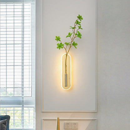 Modern Minimalist Round Oval Cylinder Iron Acrylic LED Wall Sconce Lamp For Bedroom