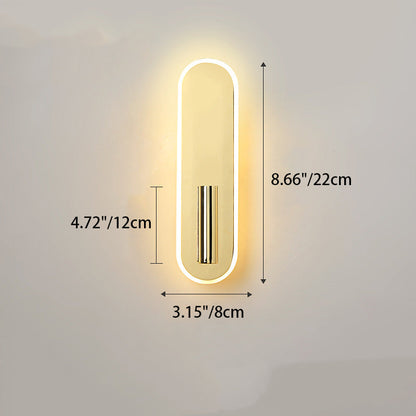 Modern Minimalist Round Oval Cylinder Iron Acrylic LED Wall Sconce Lamp For Bedroom