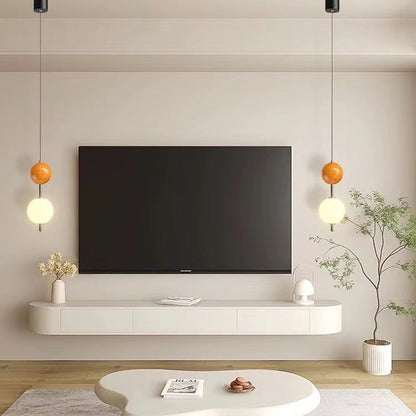 مصباح LED حديث بسيط على شكل كرة مزدوجة القاعدة من الحديد والزجاج لغرفة النوم 