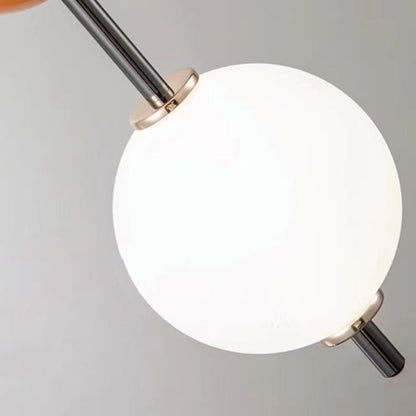 مصباح LED حديث بسيط على شكل كرة مزدوجة القاعدة من الحديد والزجاج لغرفة النوم 