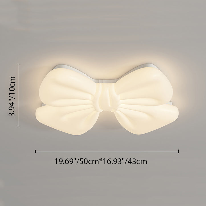 Modern Minimalist Kids Bow Tie Iron Plastic LED Flush Mount Ceiling Light For Bedroom