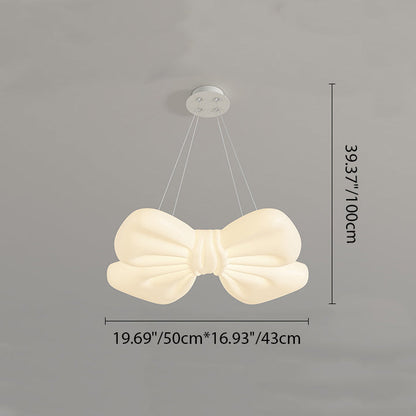 Modern Minimalist Kids Bow Tie Iron Plastic LED Pendant Light For Bedroom