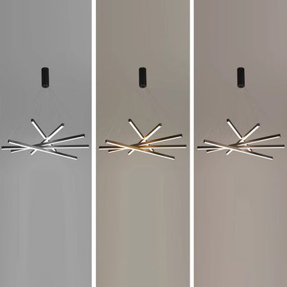 Contemporary Scandinavian Rectangular Long Combination Cylinder Base Aluminum Acrylic LED Chandelier Island Light For Living Room