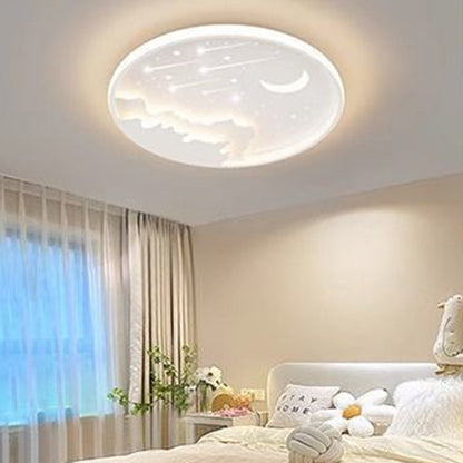 مصباح سقف LED دائري للأطفال بتصميم قمر نيزكي نجمي عصري بسيط مصنوع من الحديد والأكريليك لغرفة النوم