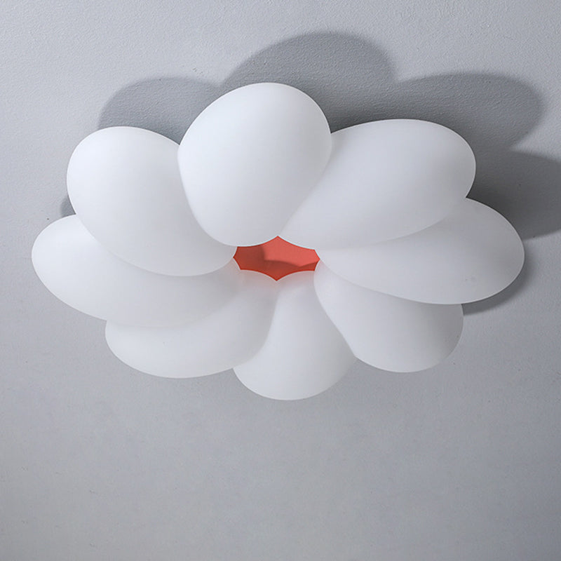Modern Minimalist Kids Petal Surround Iron PLA LED Flush Mount Ceiling Light For Bedroom